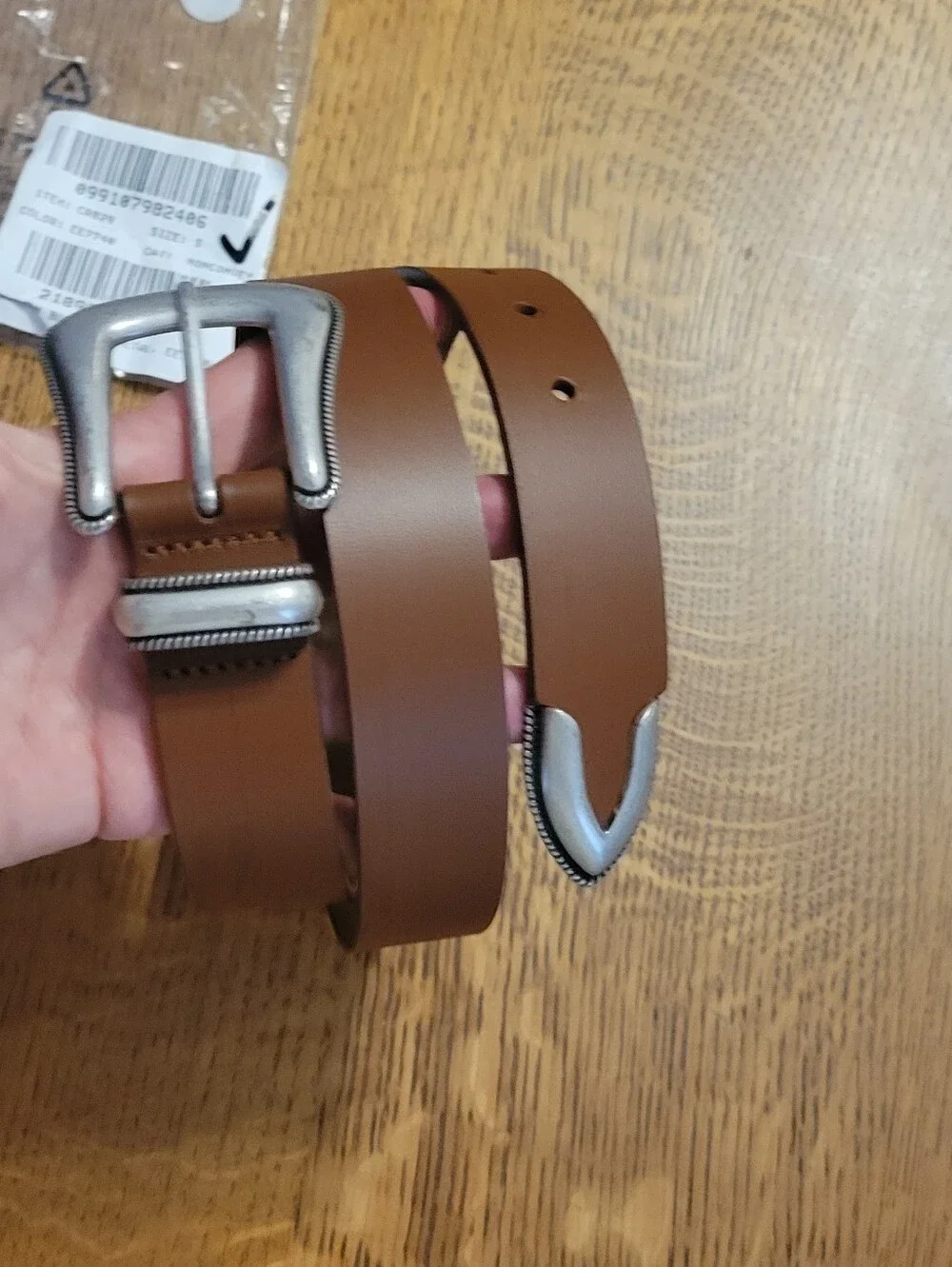 J. Crew Western Buckle Belt in Italian Leather - brown